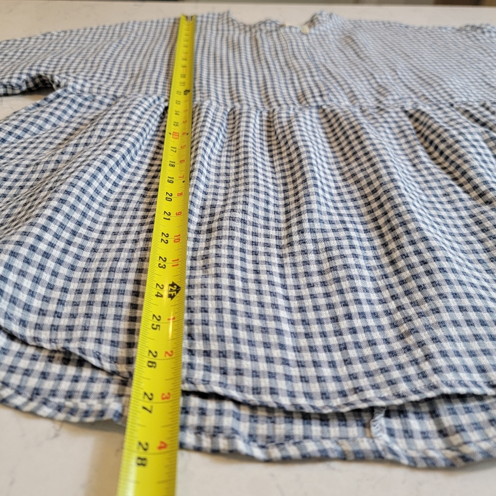 Lintico Caroline Linen Gingham Lagenlook Top Oversized Small NWT - Picture 10 of 16